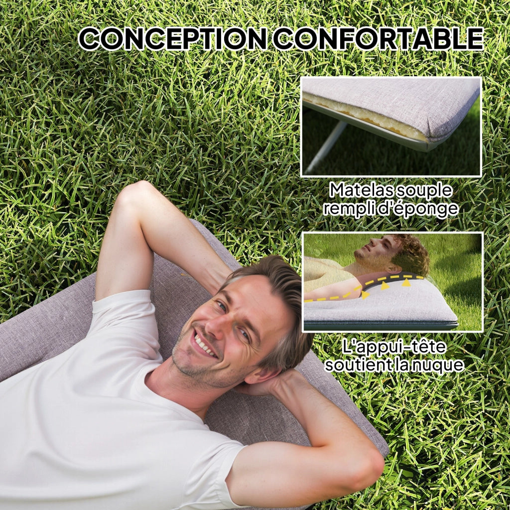 Letto da campeggio pieghevole con materasso ¨C Xylo ¨C Grigio 185x65x37 cm con sacca