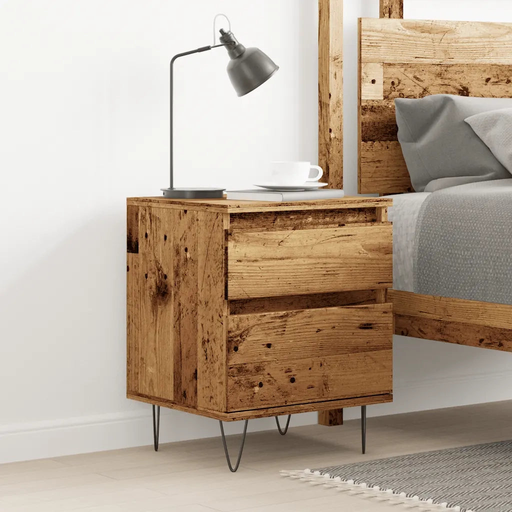 Comodino Legno Antico 40x35x50 cm in Legno Multistrato 857416