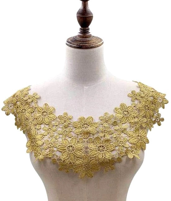Applicazione di Colletto Elegante - Bordura a Maglia - Applicazione di Cintura - 45 cm di Larghezza - 26 cm di Lunghezza - Disponibile in Molti Colori - Per Decorazione di Abiti - Applicazione di Colletto