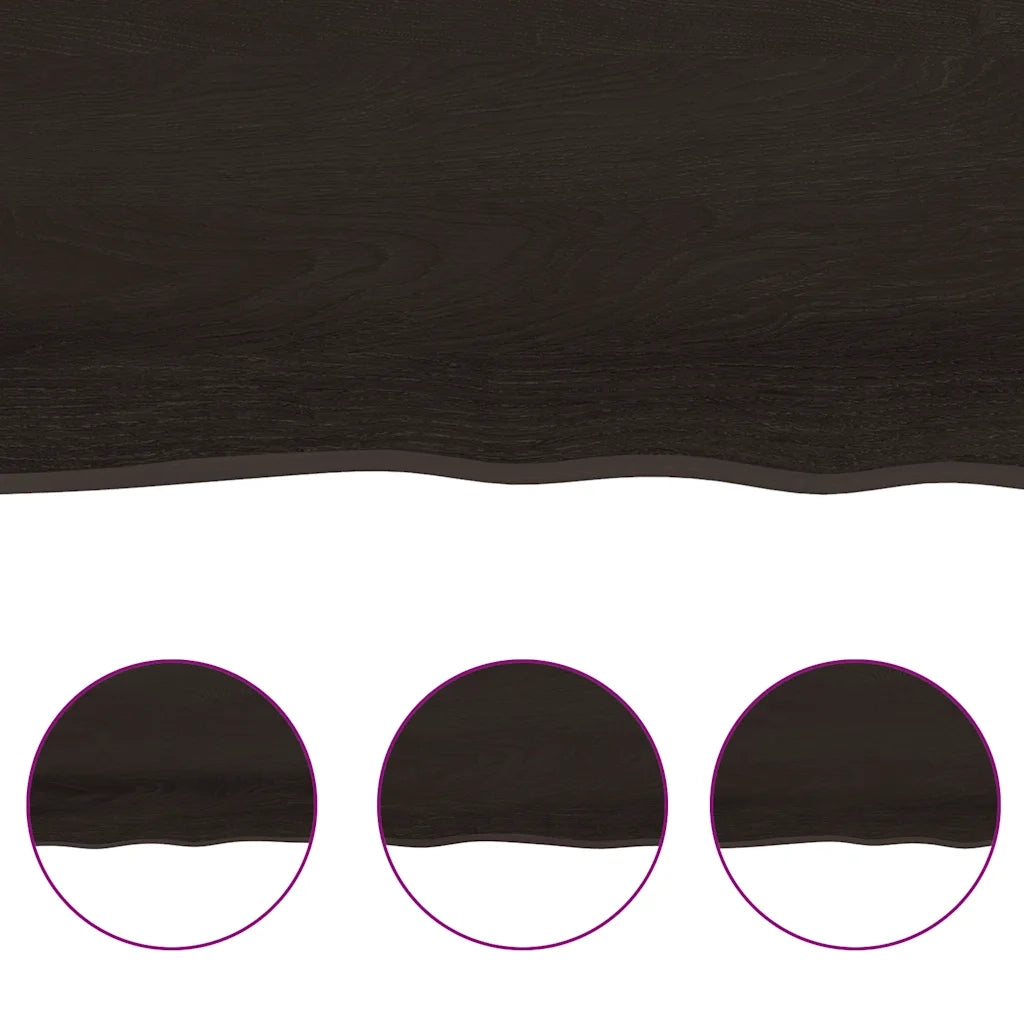 Ripiano Marrone Scuro 140x50x(2-4) cm Massello Rovere Trattato 363824