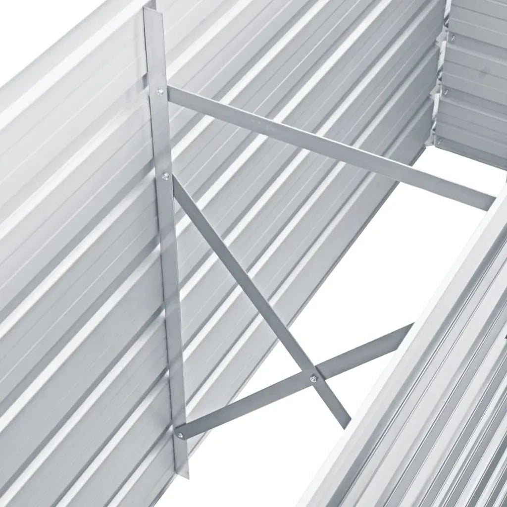 Fioriere | Cassetta per fiori | Letto Rialzato Giardino in Acciaio Zincato 160x40x77 cm Grigio