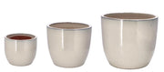 Set 3 Pezzi Caspo' Cachepot in Ceramica Color Crema 19 + 26,5 + 33 cm