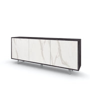 Buffet 3 ante VELBRUK nero pietra/marmo calacatta