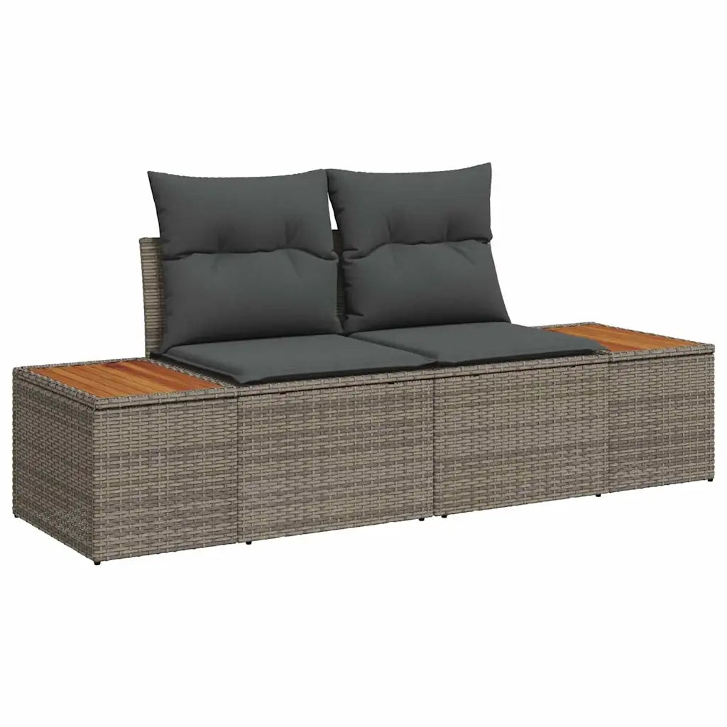 Set Divano da Giardino con cuscino 7 pcs Grigio Poly Rattan 3348030