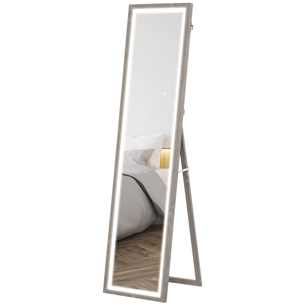 Specchio da Parete Illuminato LED ¨C zephmum ¨C Grigio 40x160 cm