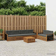 Set di divani da esterno 7 pz Naturale e Antracite 3383055