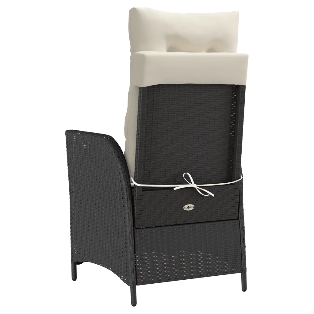 Set da Bistrò 3 pz con Cuscini Nero in Polyrattan 365272