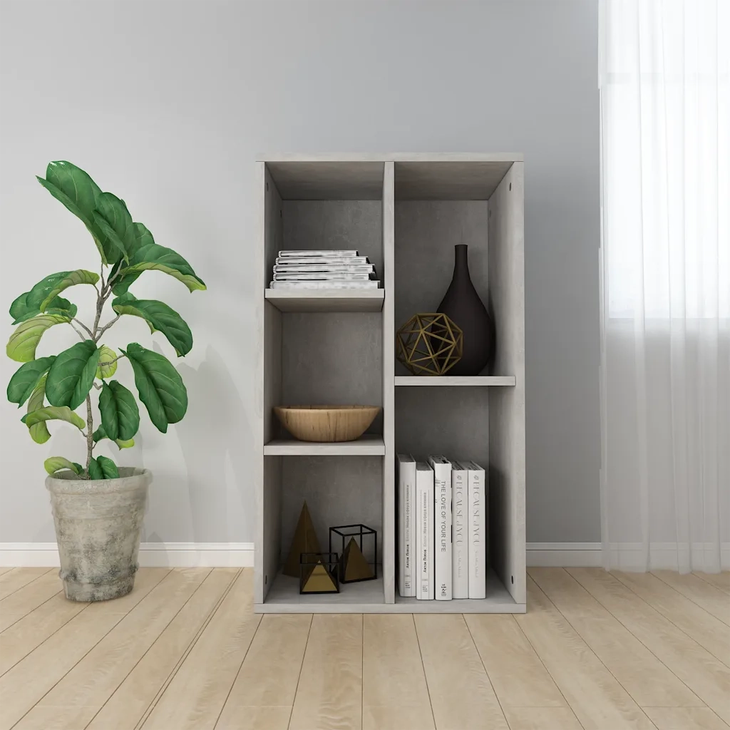 Libreria/Credenza Grigio Cemento 50x25x80 cm Legno Multistrato 800166