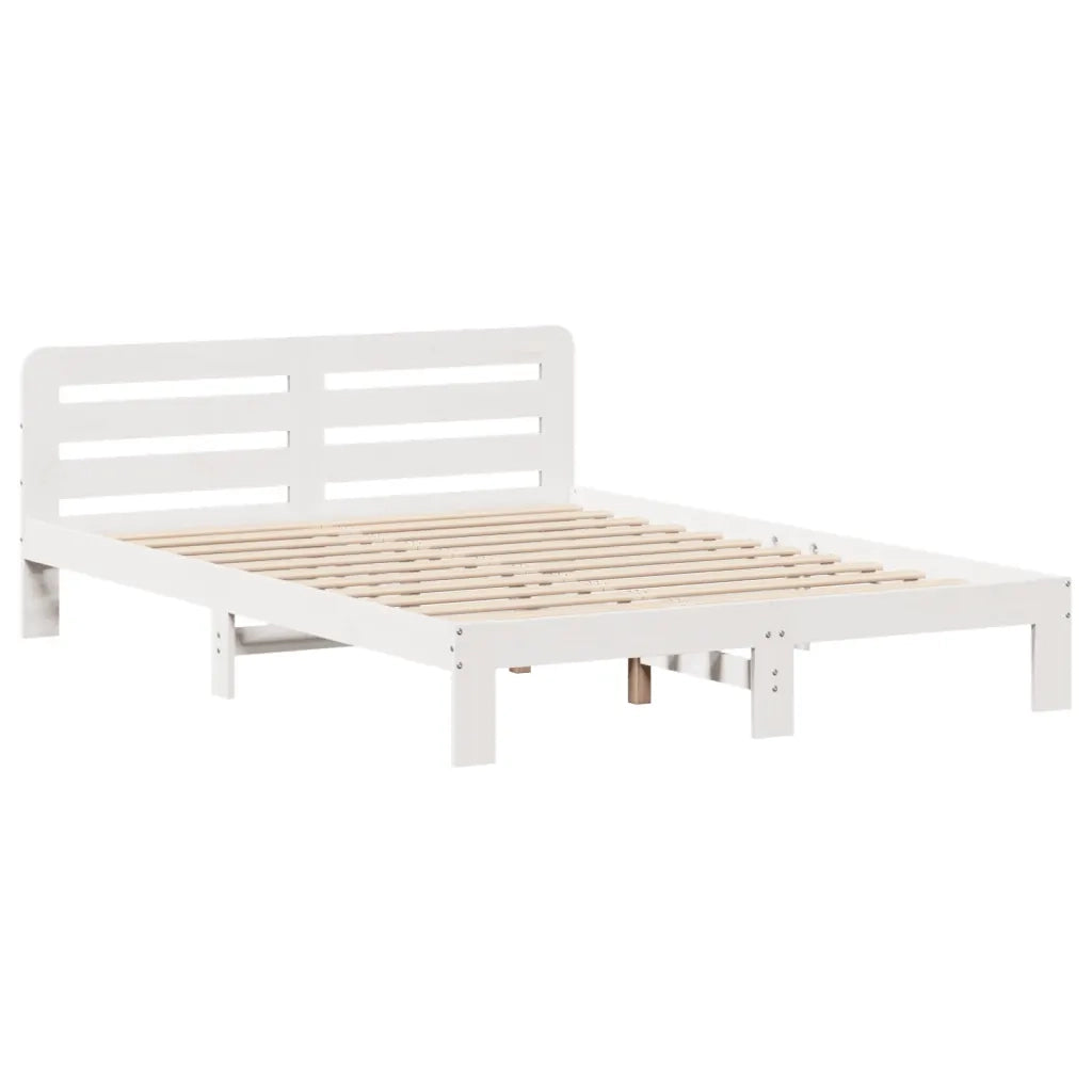 Letto senza Materasso Bianco 140x200 cm Legno Massello di Pino