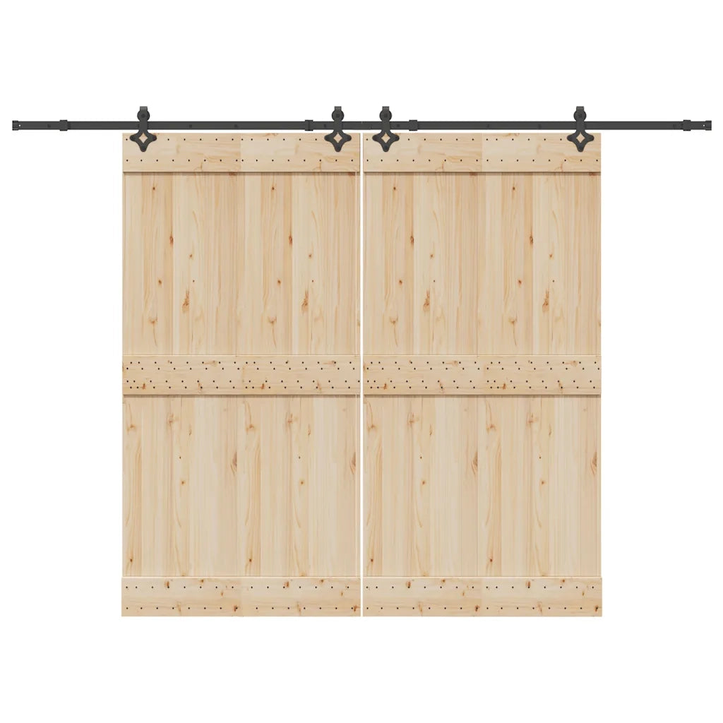 Kit di Binari per Porte Scorrevoli 305 cm Acciaio Nero