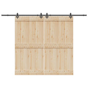 Kit di Binari per Porte Scorrevoli 305 cm Acciaio Nero