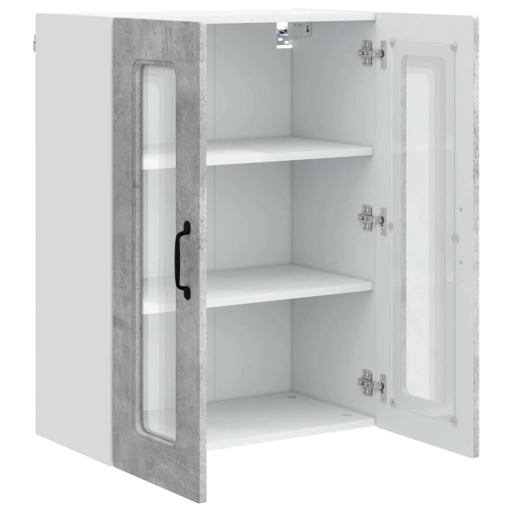 Mobile da cucina con lo scaffale-Armadio da cucina Grigio cemento 60 x 31 x 80 cm 714636