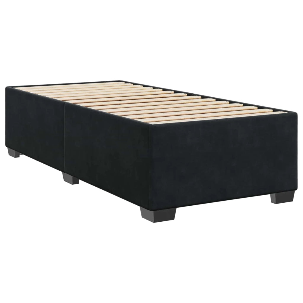 Letto box spring con materasso Nero 80 x 200 cm Velluto 3450598