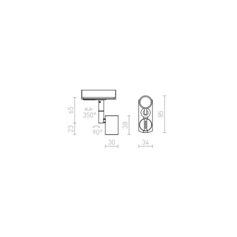 Faretto TRICA per binario monofase Bianco 230V GU10 50W