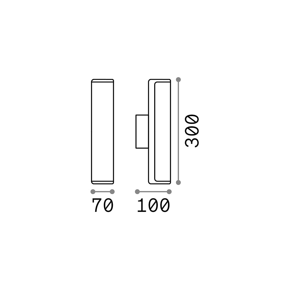Applique Moderna Etere Alluminio-Plastiche Antracite Led 10W 4000K Luce Naturale