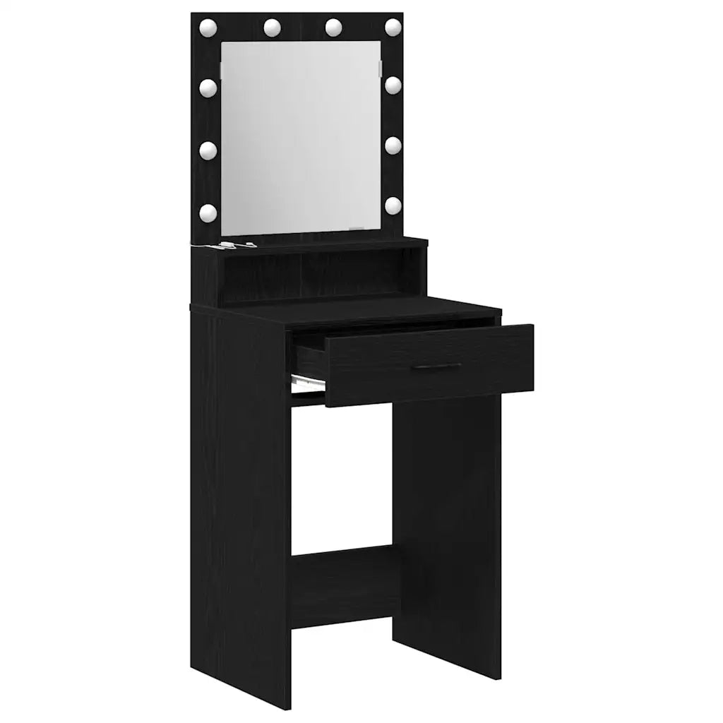 Tavolo da Trucco Rovere Nero 50 x 41 x 135 cm Legno multistrato 865092