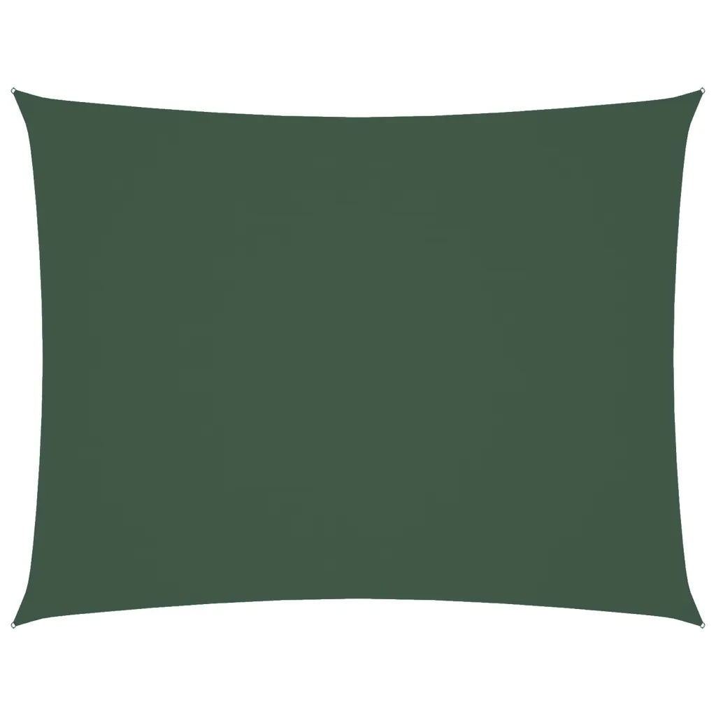 Parasole a Vela Tessuto Oxford Rettangolare 6x8 m Verde Scuro 135498