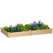 Giardino Urbano Elevato in Legno con Divisore e Base Aperta ¨C zephmum ¨C 235x121x26 cm Naturale