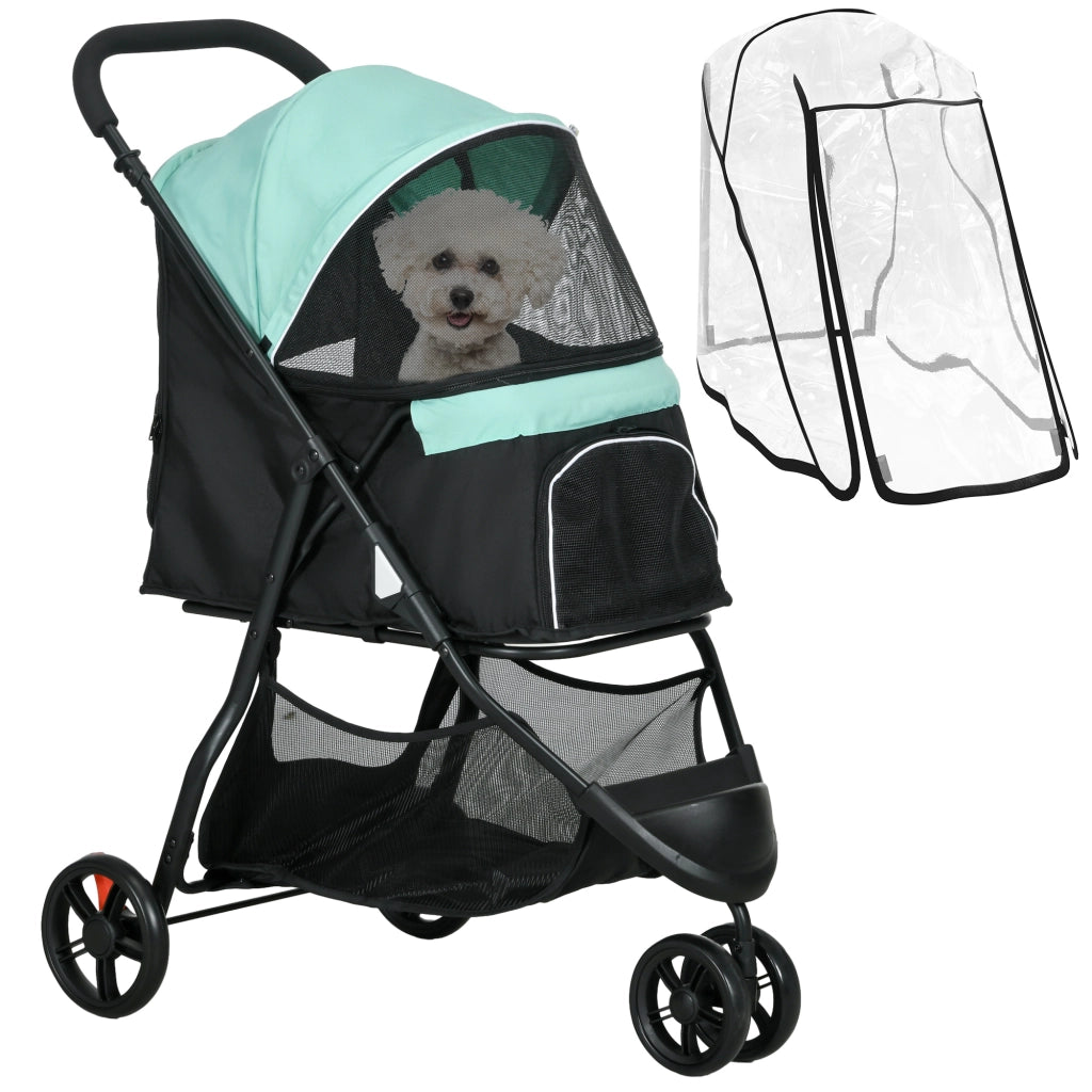 Carrello per animali domestici pieghevole ¨C Minimal ¨C Blu e verde