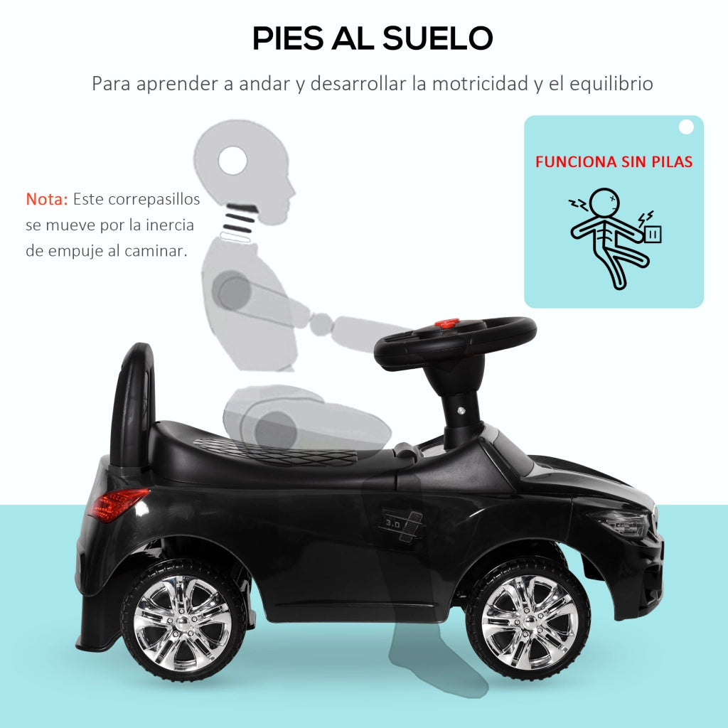 Coche Correpasillos Bambini con Musica e Cassetto ¨C Zephmum ¨C Nero
