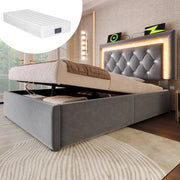 letto imbottito velluto grigio 101x209 cm