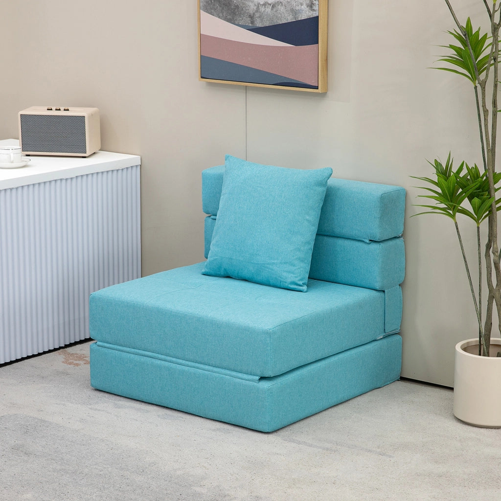 Poltrona letto ¨C Minimal ¨C 70x70x61 cm, blu chiaro