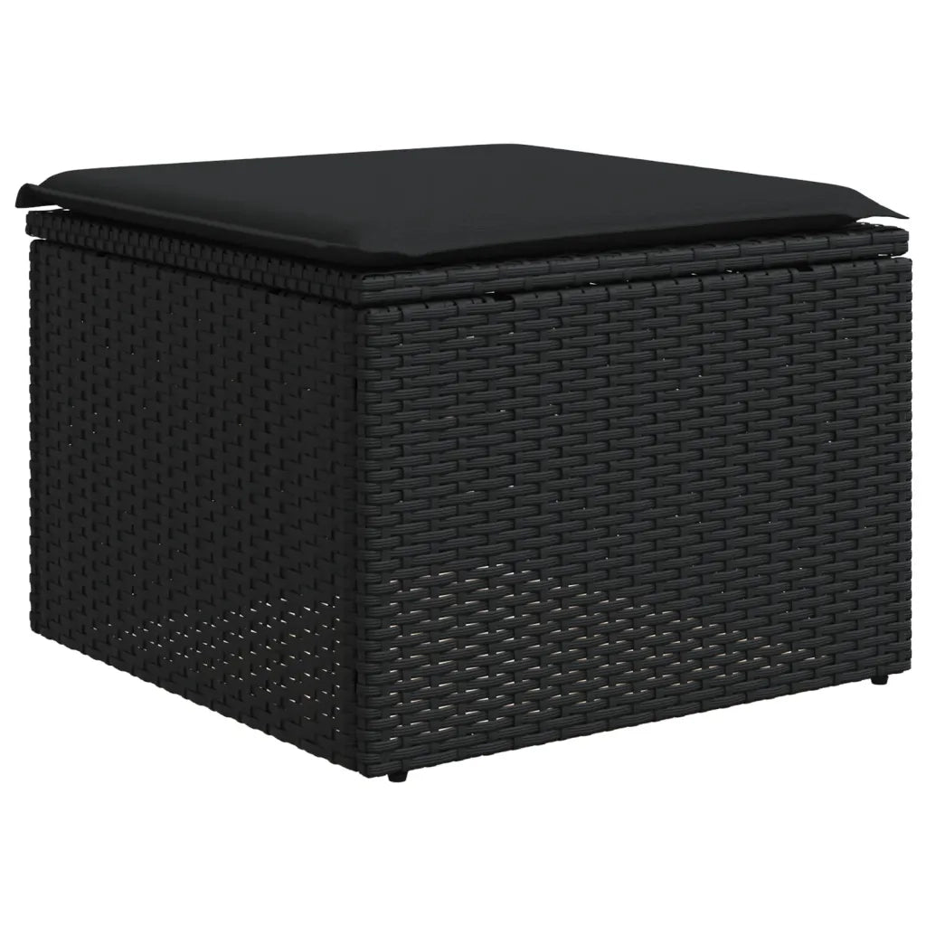 Set Divani da Giardino con Cuscini 7pz Nero Polyrattan 3227042