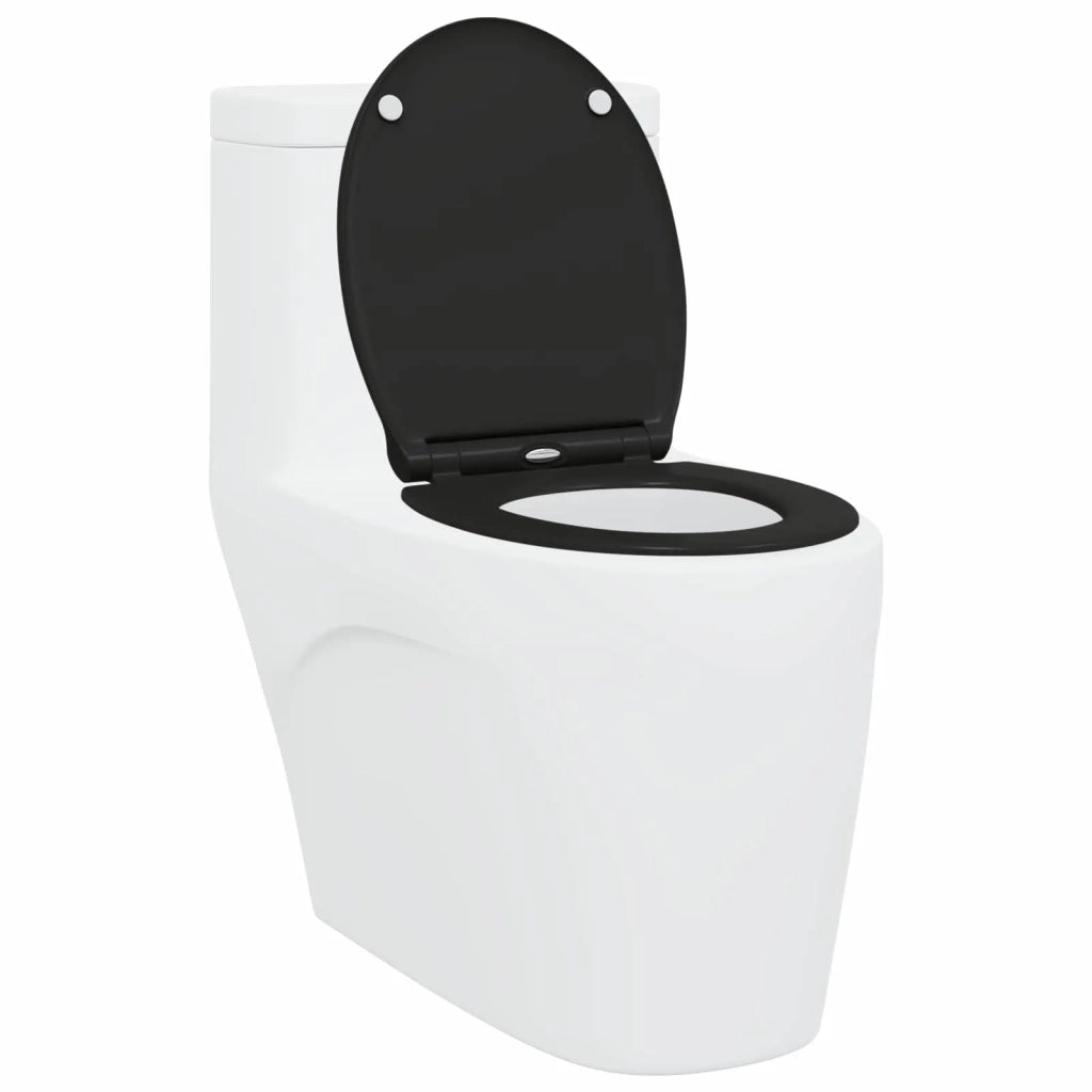 Sedile del WC Nero 47 x 37,5 x 3,8 cm Duroplast 42002364
