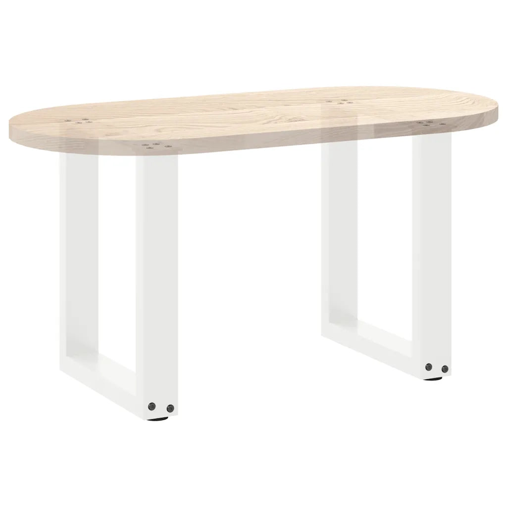 Gambe per Tavolino da Caff¨¨ a Forma di U 2 pz-Set di 2 Gamba per Tavolo Bianche 38x(42-43) cm Acciaio 638713