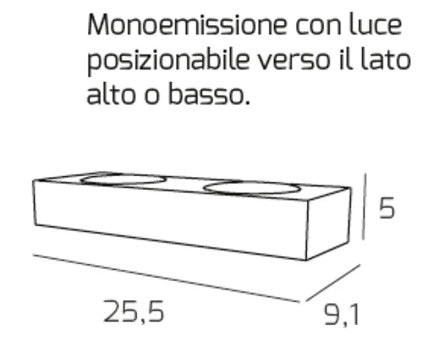 AREA APPLIQUE 2 LUCI MONOEMISSIONE BIANCO 1127-A2-BI