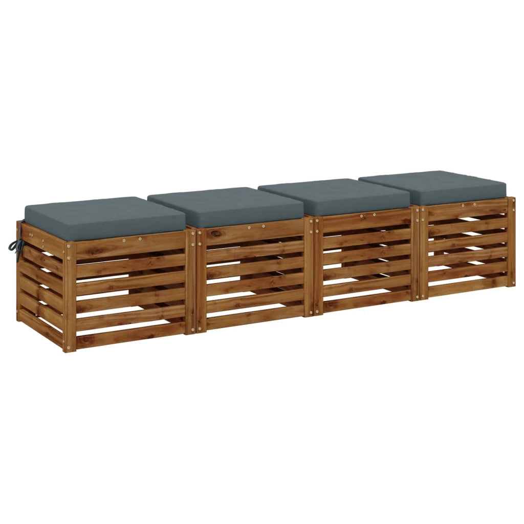 Cuscini per Sedia in 4 Pezzi SOEST 4 pz 100% Poliestere Blu 944561