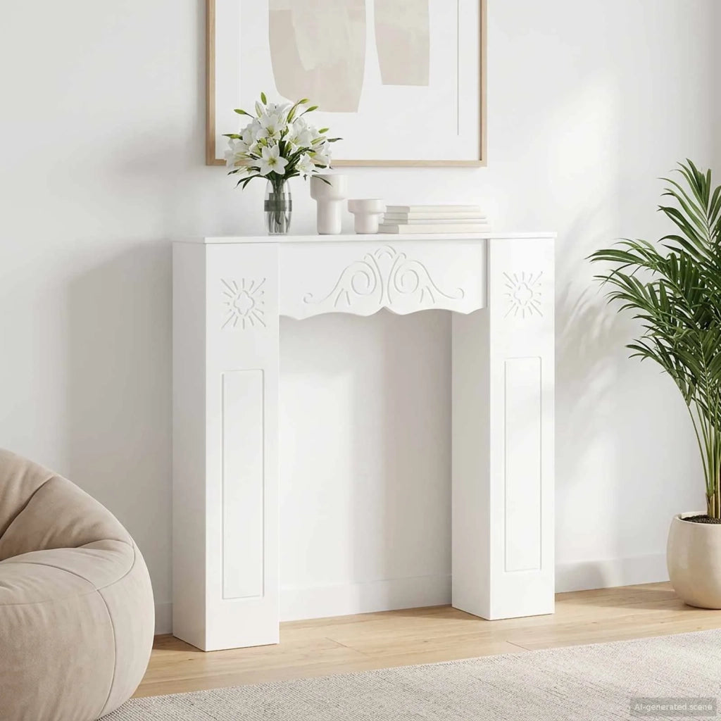 Cornice per camino Bianco Lucido 102 x 20 x 102 cm 8006637