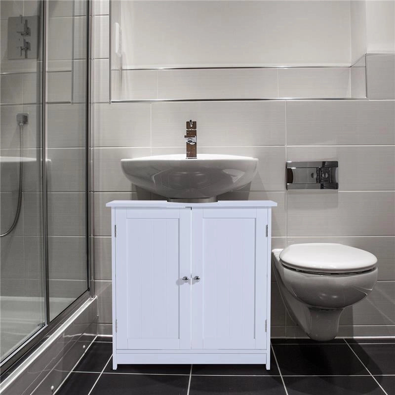 MOBILETTO SOTTOLAVELLO IN MDF PER BAGNO CON 2 ANTE 60X30X60 CM BIANCO