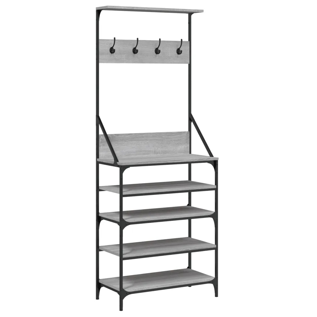 Appendiabiti con Porta Scarpe Grigio Sonoma 70x34x184 cm CFW1446047