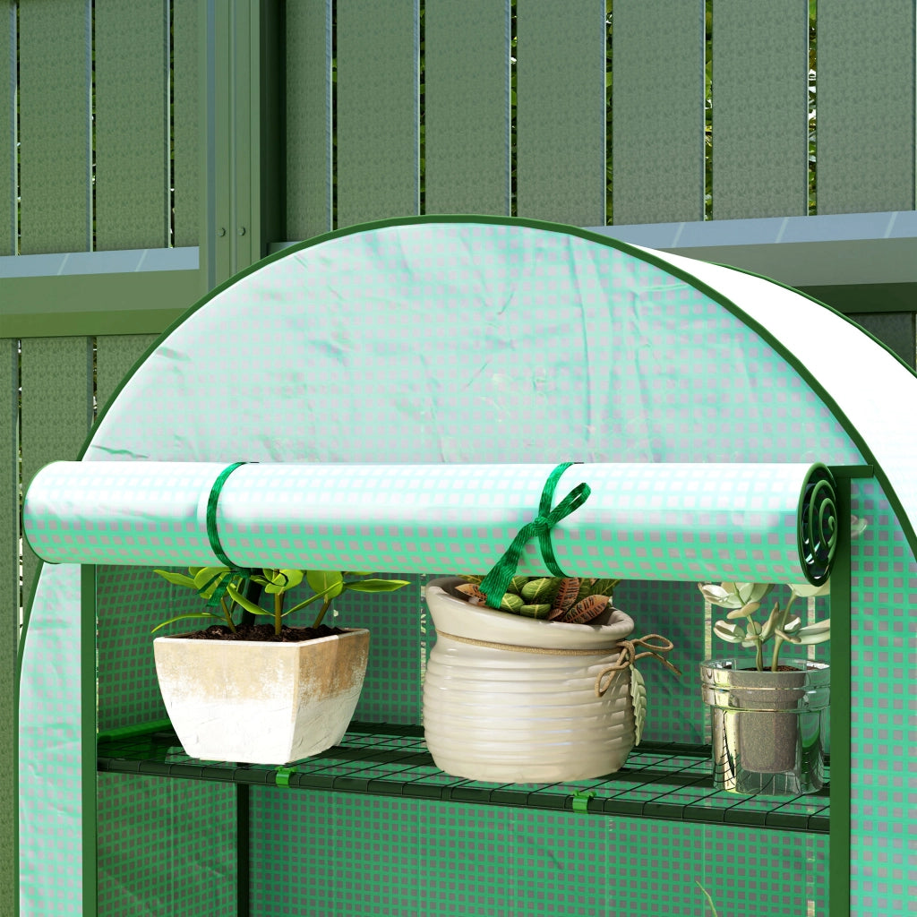 Serra da Giardino con 4 Ripiani ¨C Xylo ¨C Struttura Acciaio e Copertura PE Verde 105x45x160 cm
