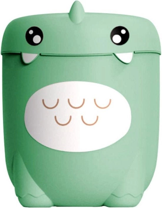 Cassetto della Spazzatura con Disegno di Dinosauro Cartone Animato per Animali Design, Applicabile in Bagno, Cucina, Camera da Letto, Ufficio Casa, colore Verde Chlorotico