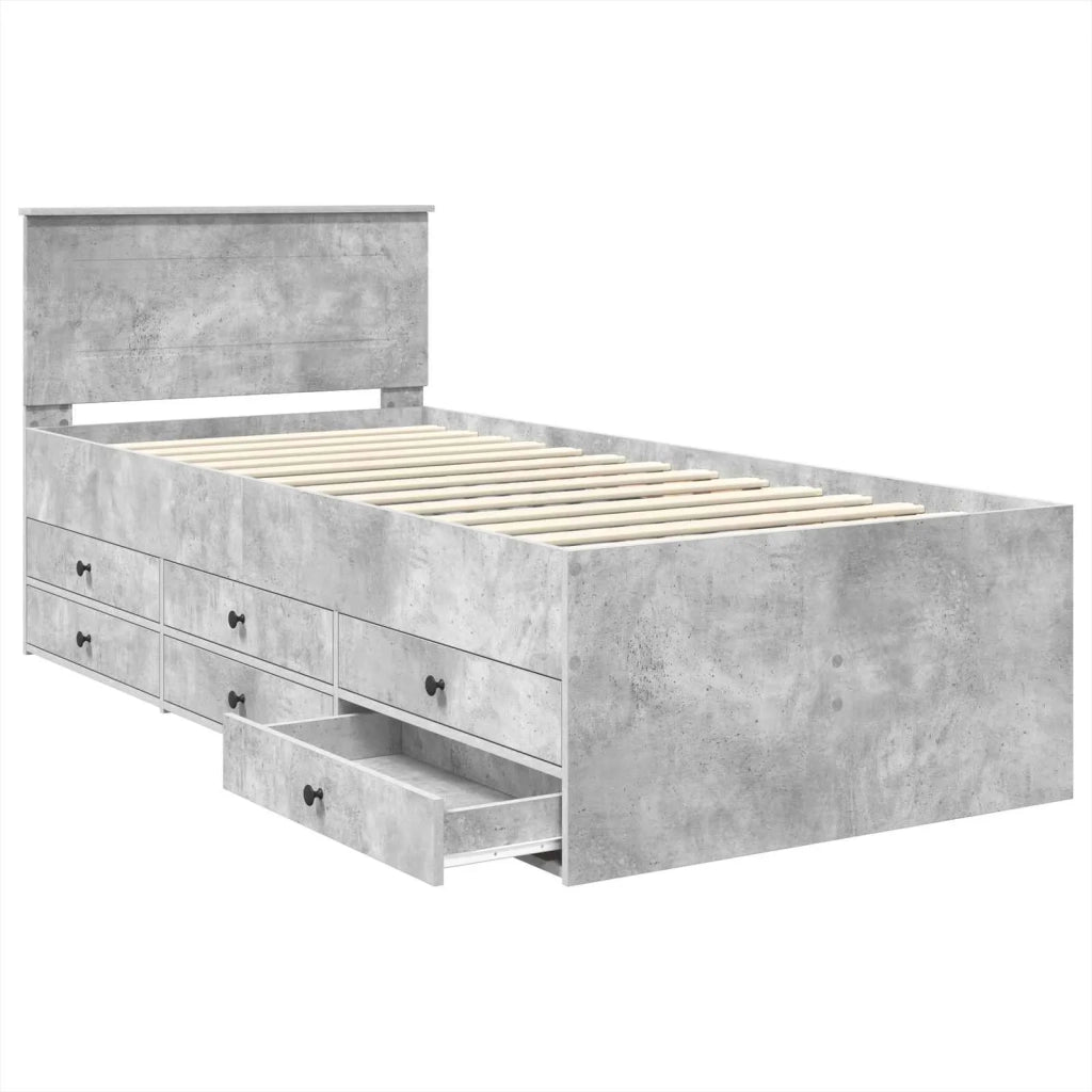 Daybed Grigio Cemento e Nero 100 x 200 cm Legno multistrato 3408518