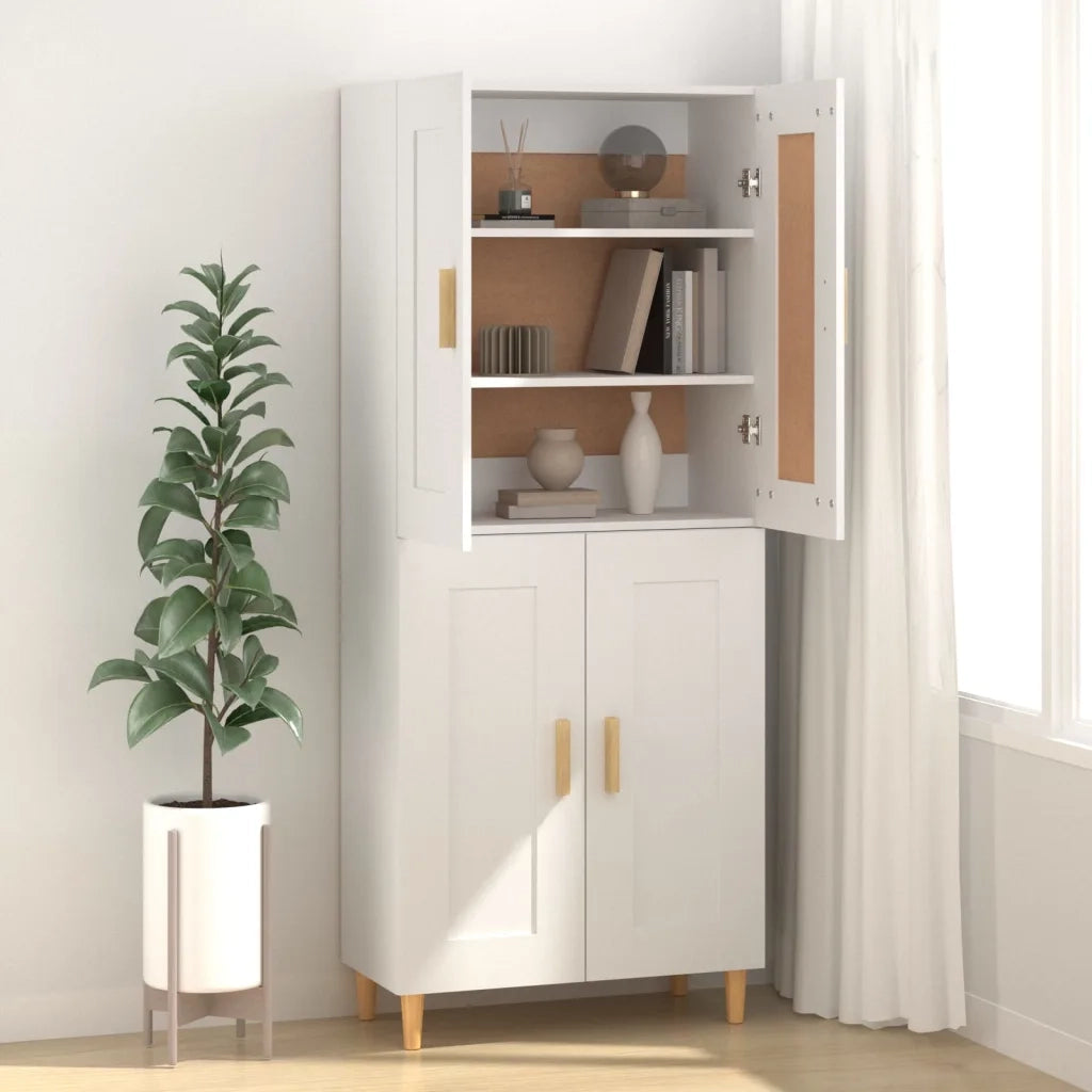 Credenza | Madia | Buffet da pranzo | Armadio da pranzo Bianca 69,5x34x90 cm in Legno Multistrato