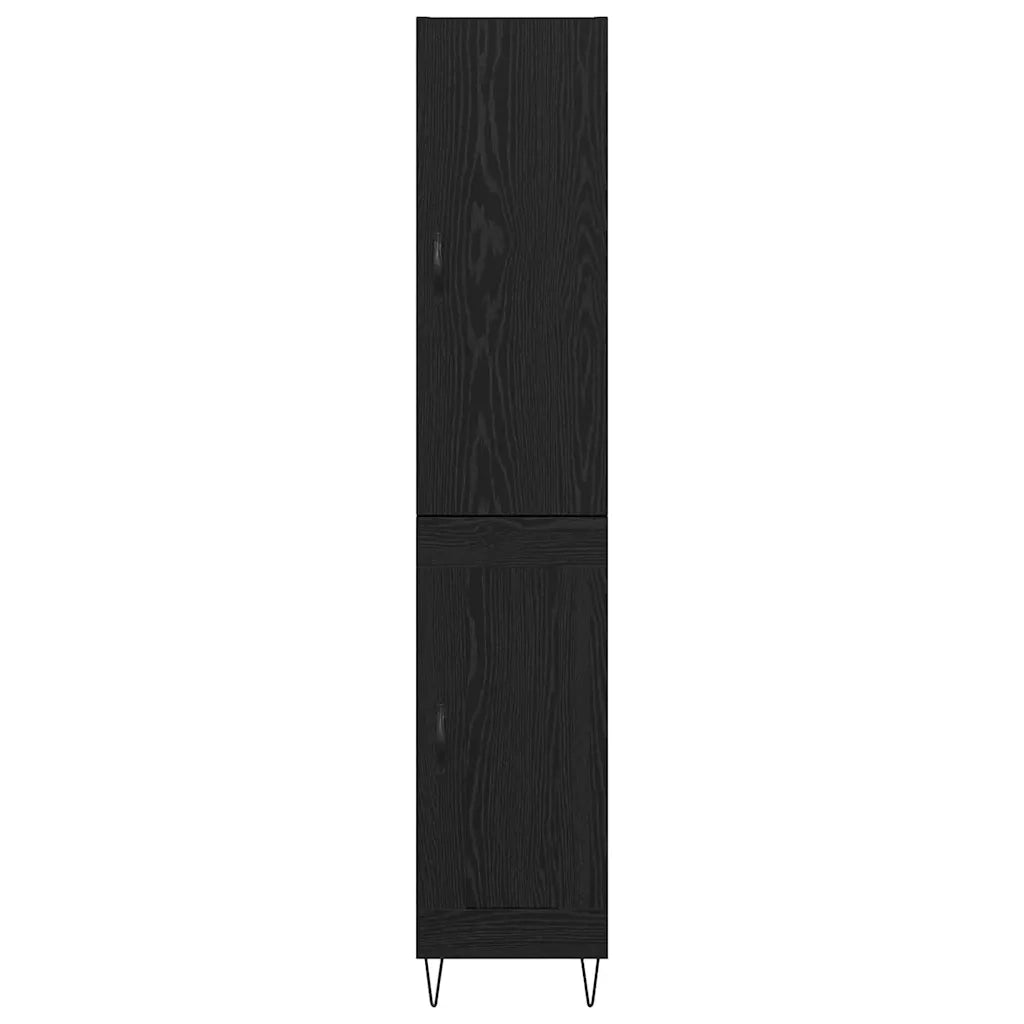Credenza-Buffet-Armadio da cucina Rovere Nero 69,5 x 34 x 180 cm Legno multistrato 562660