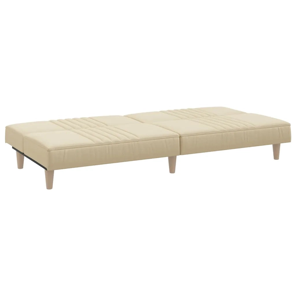 Divano Letto Crema in Tessuto 351884