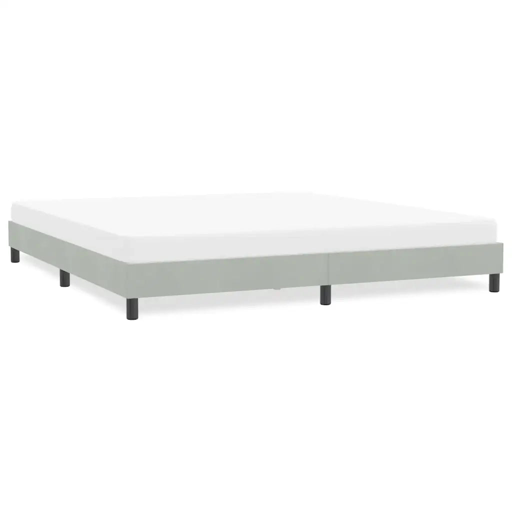 Letto matrimoniale | Letto per adulti | Giroletto senza Materasso Grigio Chiaro 180x210 cm Velluto