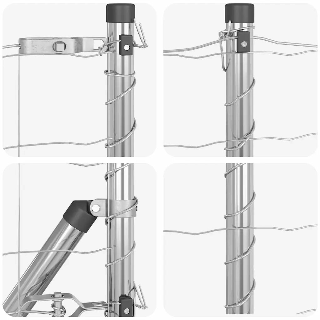 Recinzione da Giardino | Recinzione con Posto Argento 1 x 25 m Acciaio