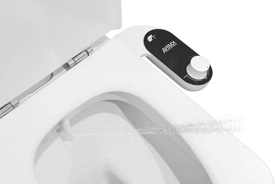 Bidet per WC con getto acqua fredda 80 cm tubo - Adattatore per doccia WC - Aspiratore bidet non elettrico - Regolabile pressione - Nero
