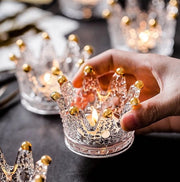 Set di 6 Sostegni per Candelabri di Vetro in Oro - Decorazione per Natale, Matrimonio e Feste