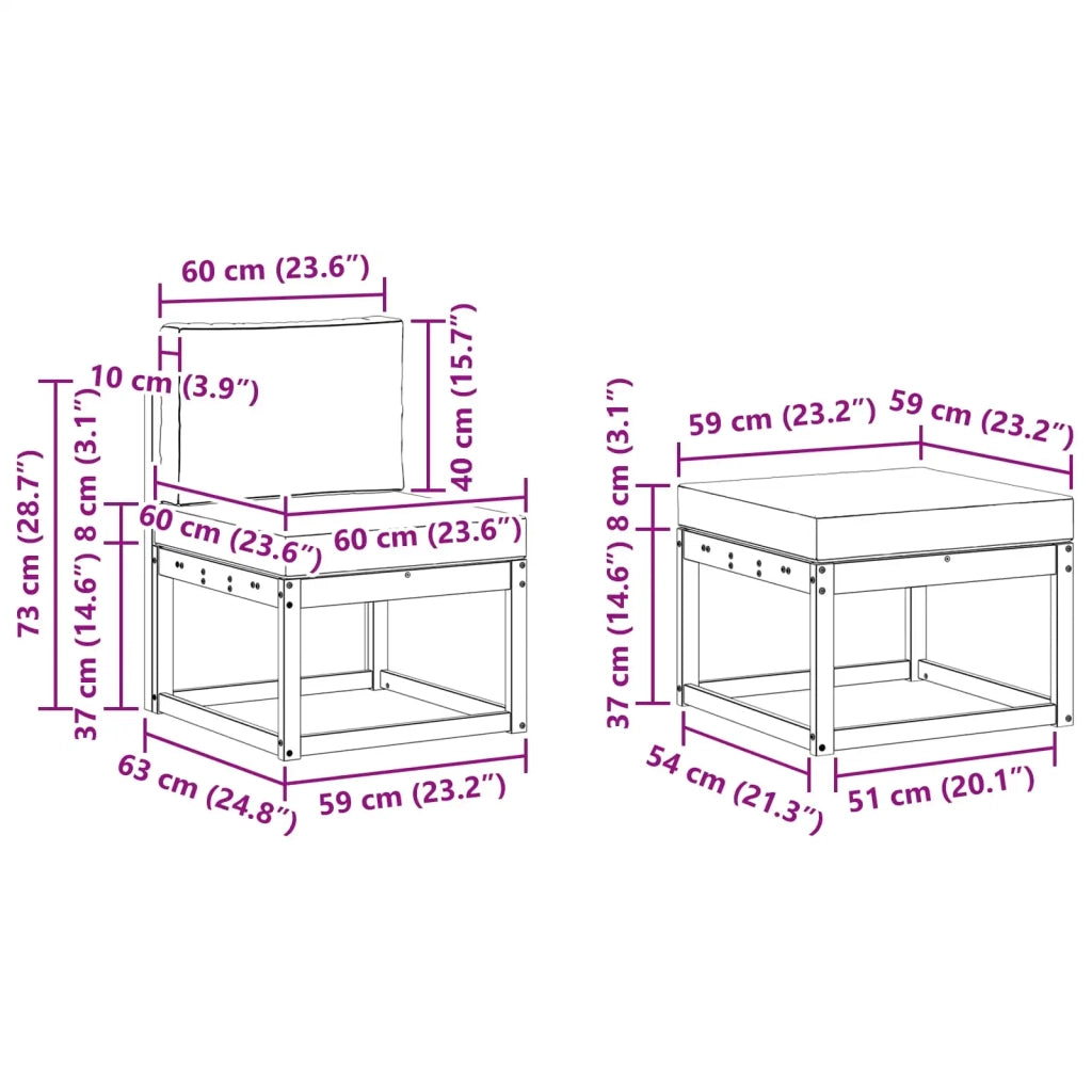 Set di divani da esterno 4 pcs 3387441