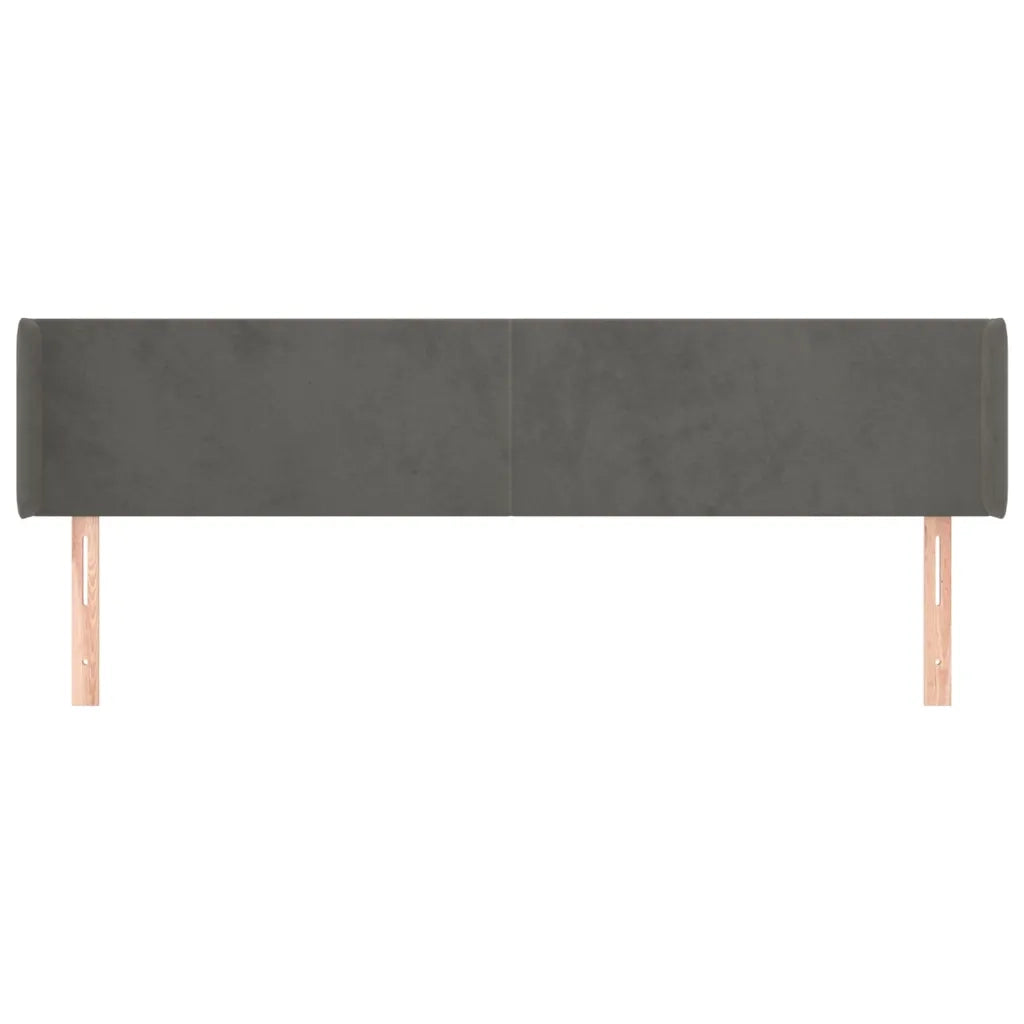 Testiera ad Orecchio Grigio Scuro 163x16x78/88 cm in Velluto 3118543