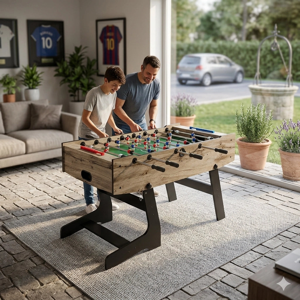 Tavolo da Calcio Balilla Deluxe Pieghevole Verticale