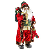 Babbo Natale con Gilet Verde in Tessuto Decorazione Natalizia Formato: 45 cm