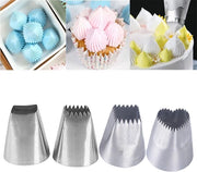 Set di 4 spout per decorazione di torte con tubi di rame inossidabile di grandi dimensioni, spout di grandi dimensioni per torte e cupcake.