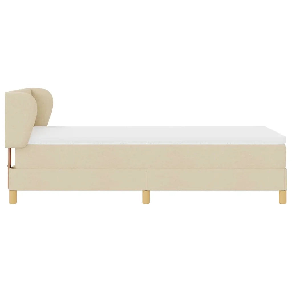 Letto a molle con materasso Crema 80 x 200 cm Tessuto 3340183